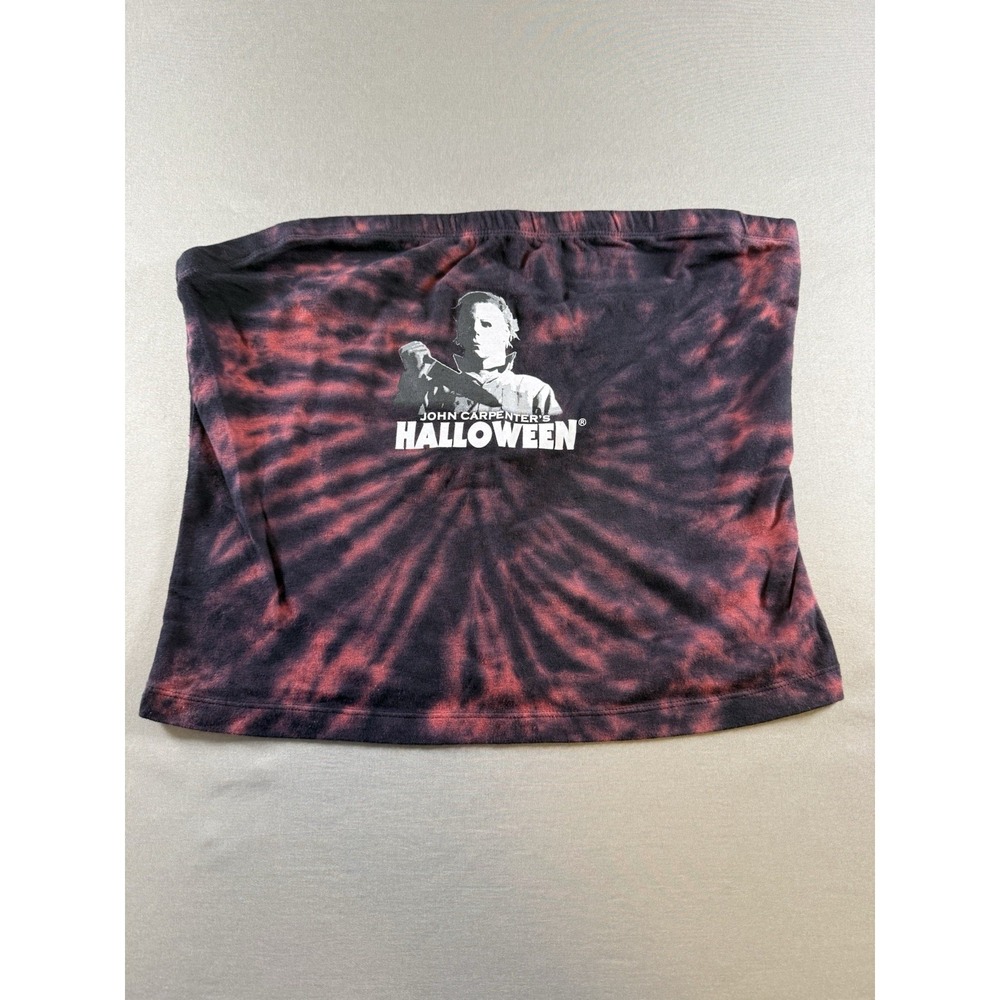 Hot Topic Michael Myers Halloween Horror Movie Tie Dye Tube Top Black Red XL